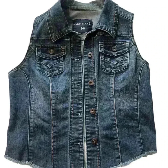 Maurices Jackets & Blazers - Maurices Blue Denim Vest Women’s size medium